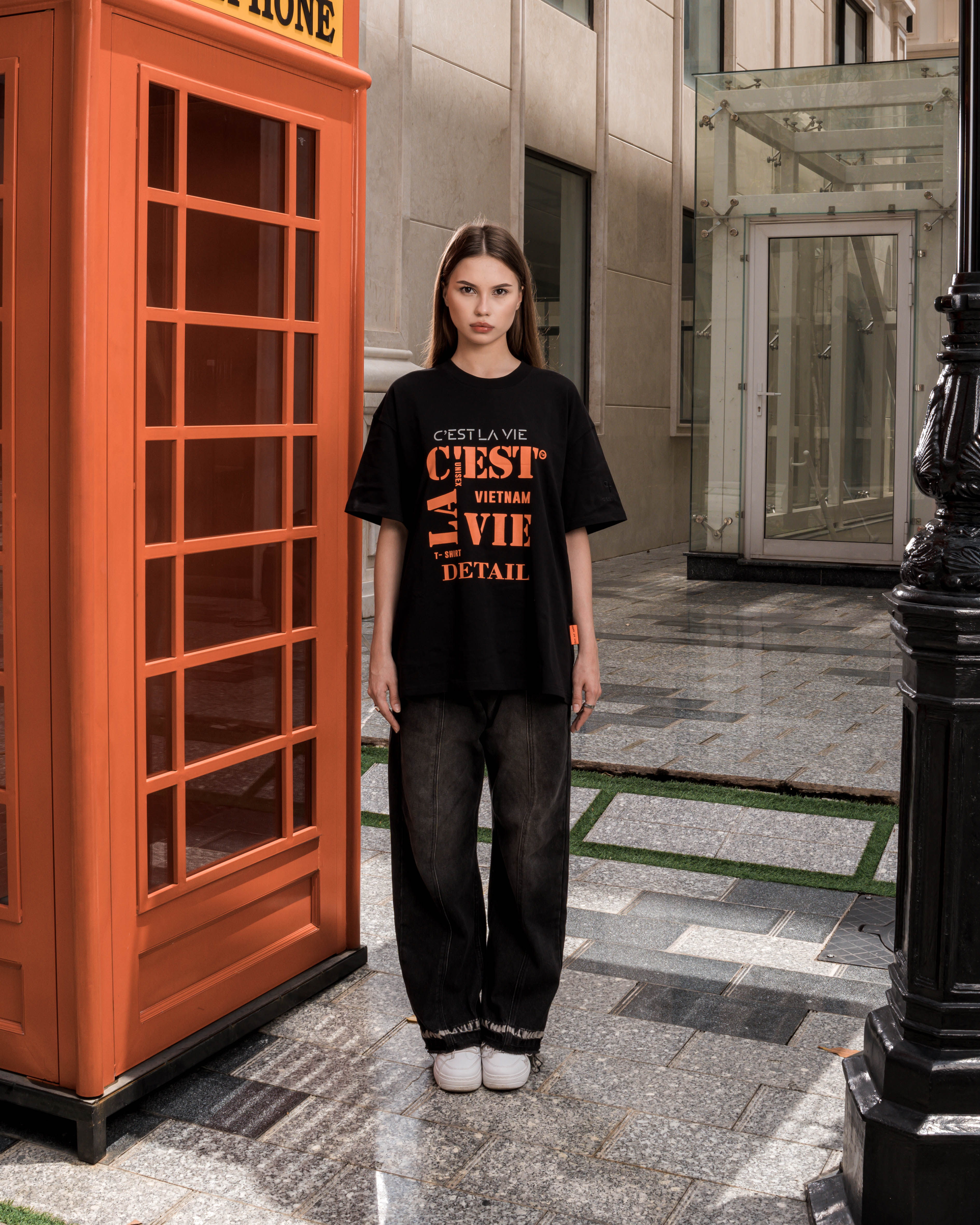 Áo Thun Oversize Local Brand C'est La Vie | Black